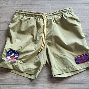 RSVLTS Top Gun Men's M Military Green Swim Shorts With Patches